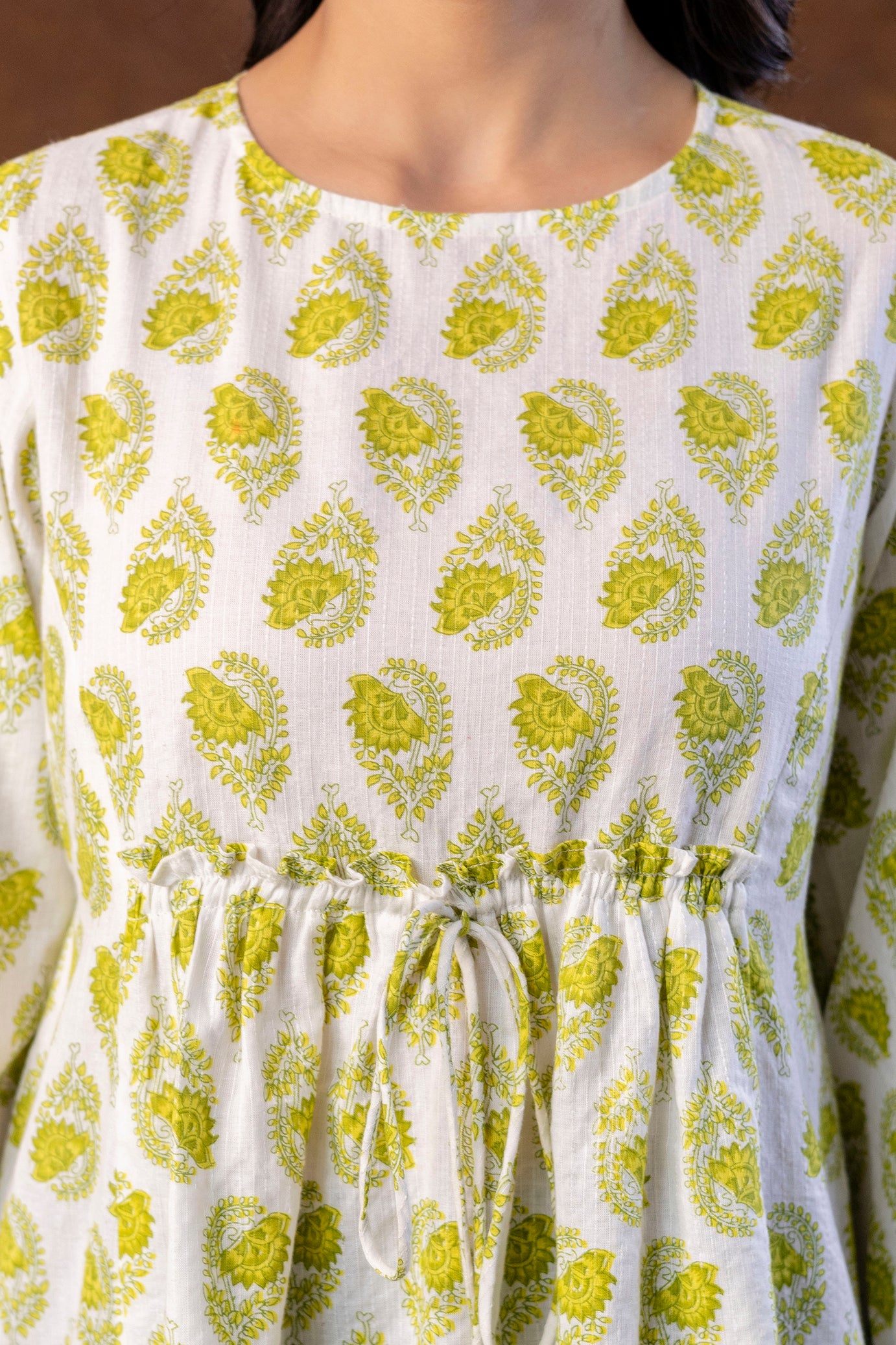 Casual Regular Sleeves Printed Top - SF001GRN