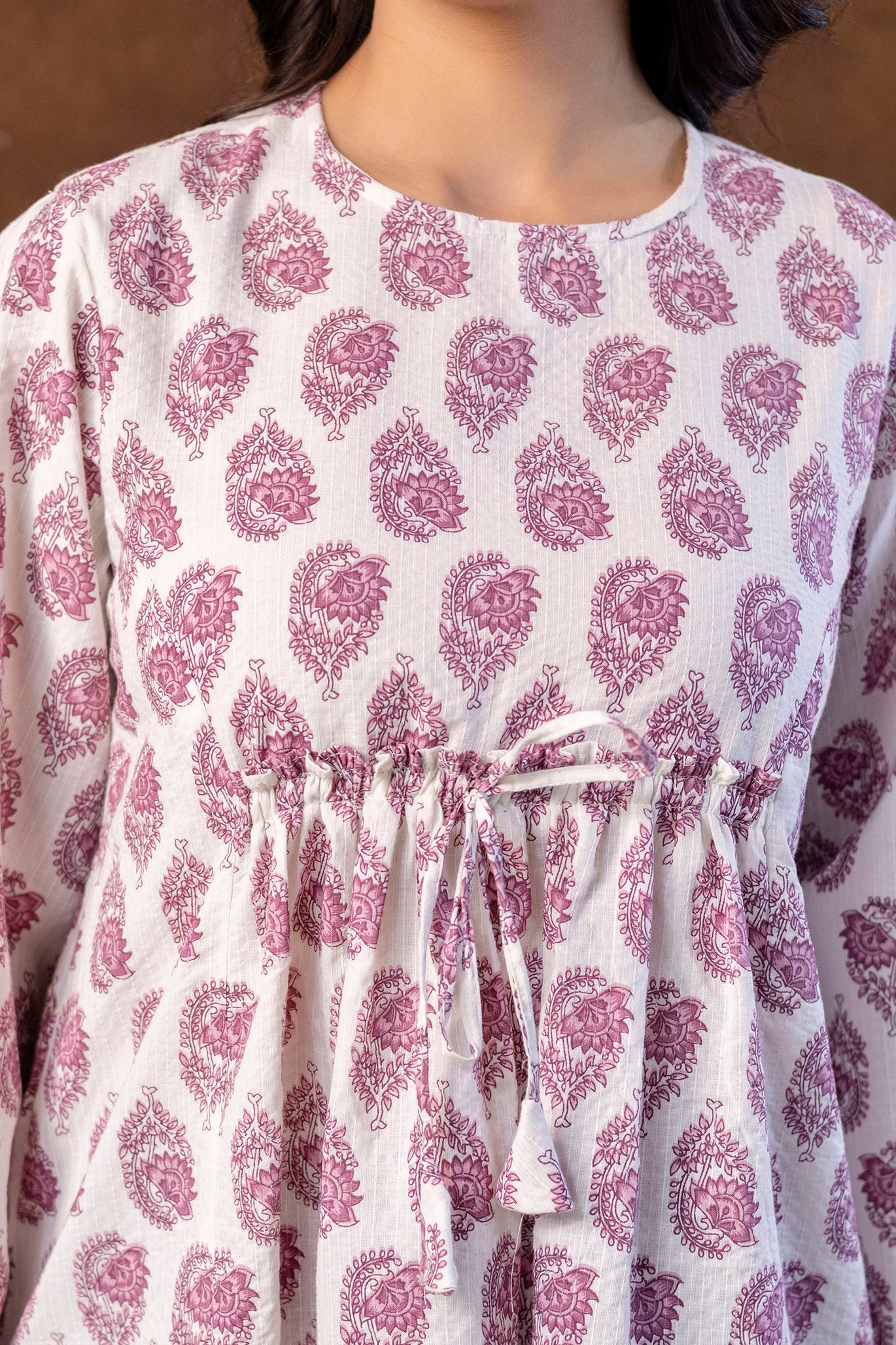 Casual Regular Sleeves Printed Purple Top - SF001LVN