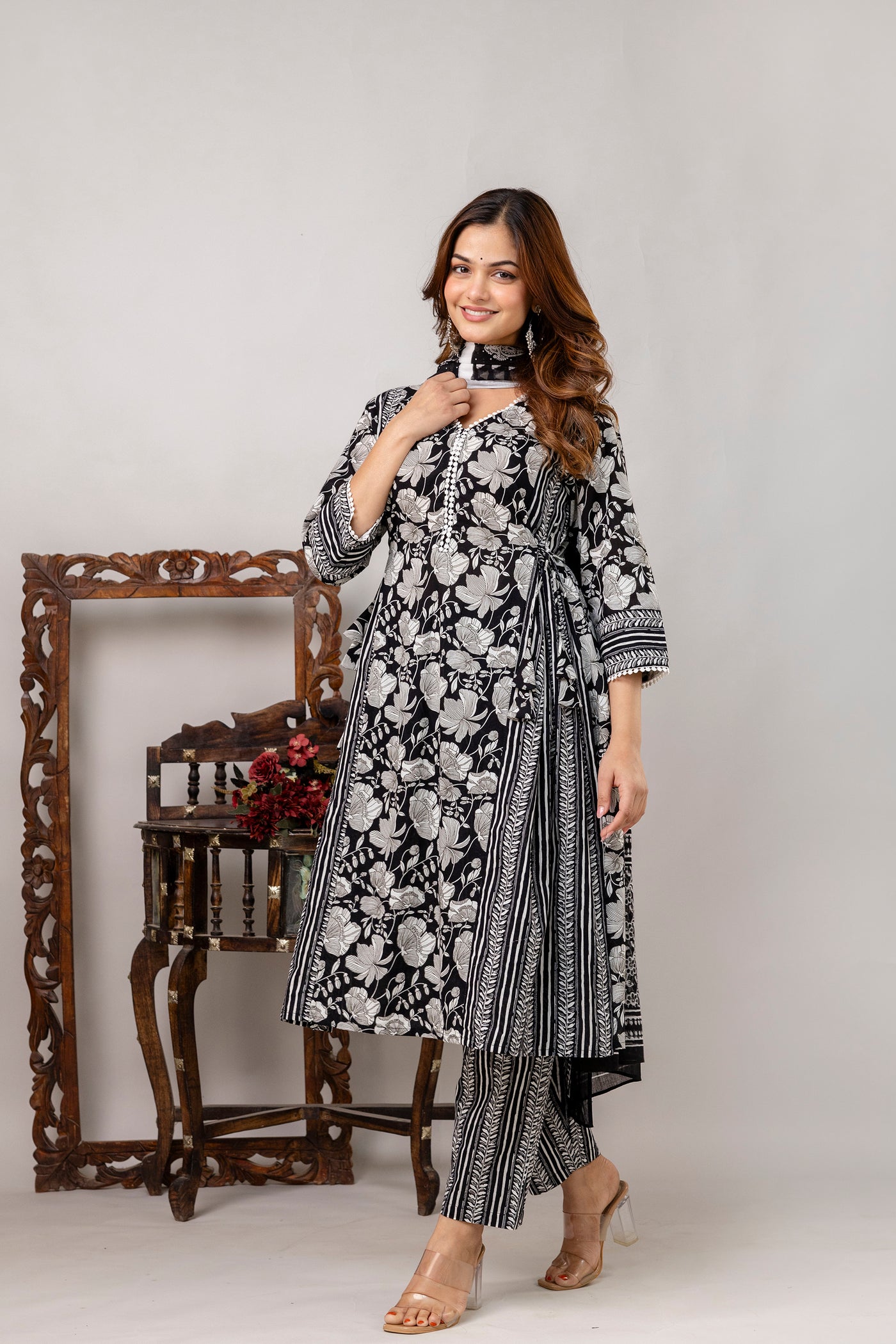Cotton Kurta Pant Dupatta Set