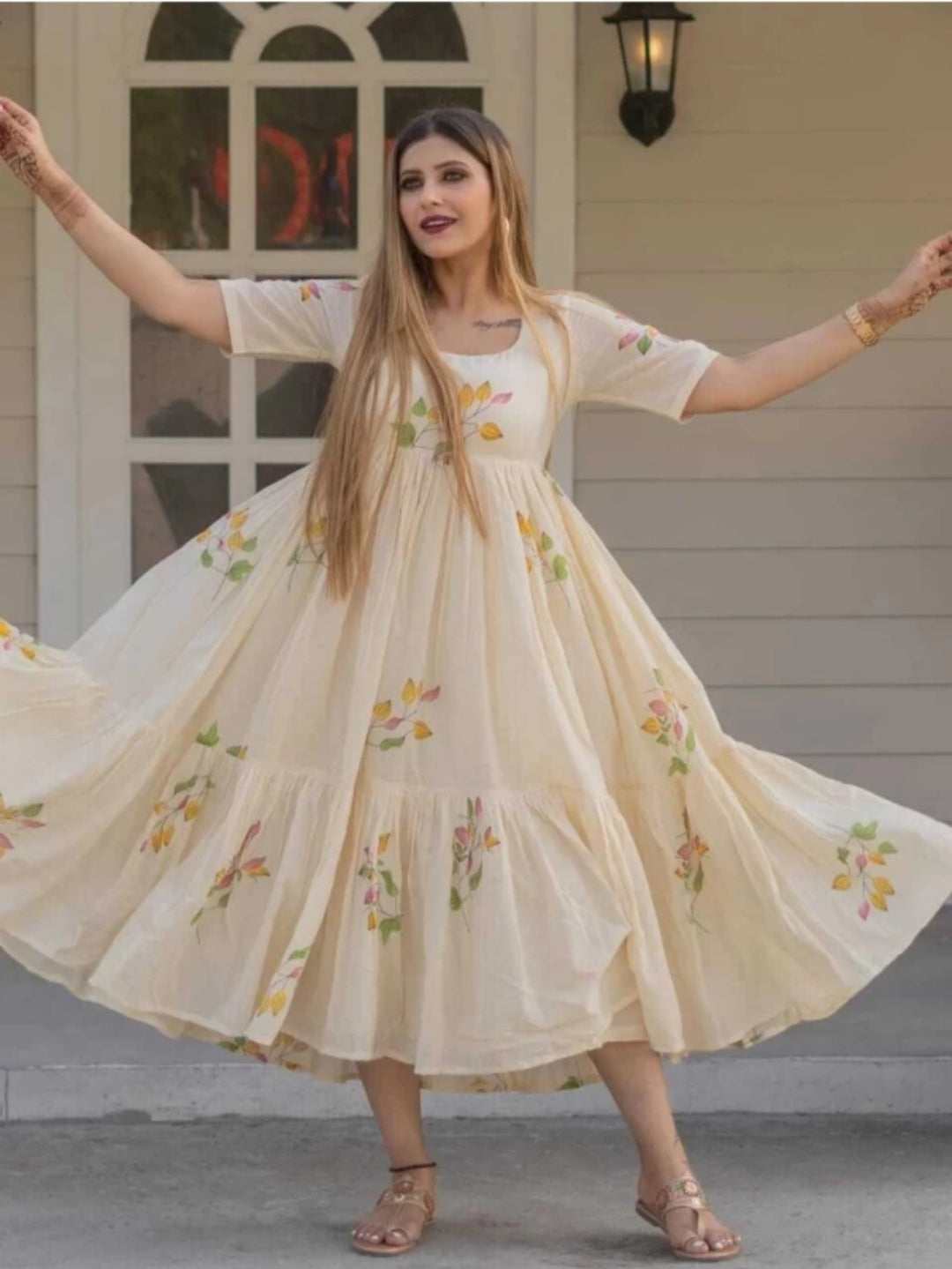 Women Viscose Rayon Flared Kurta