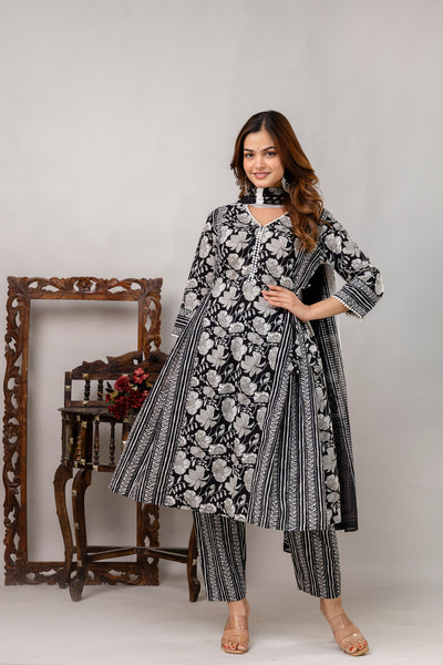 Cotton Kurta Pant Dupatta Set