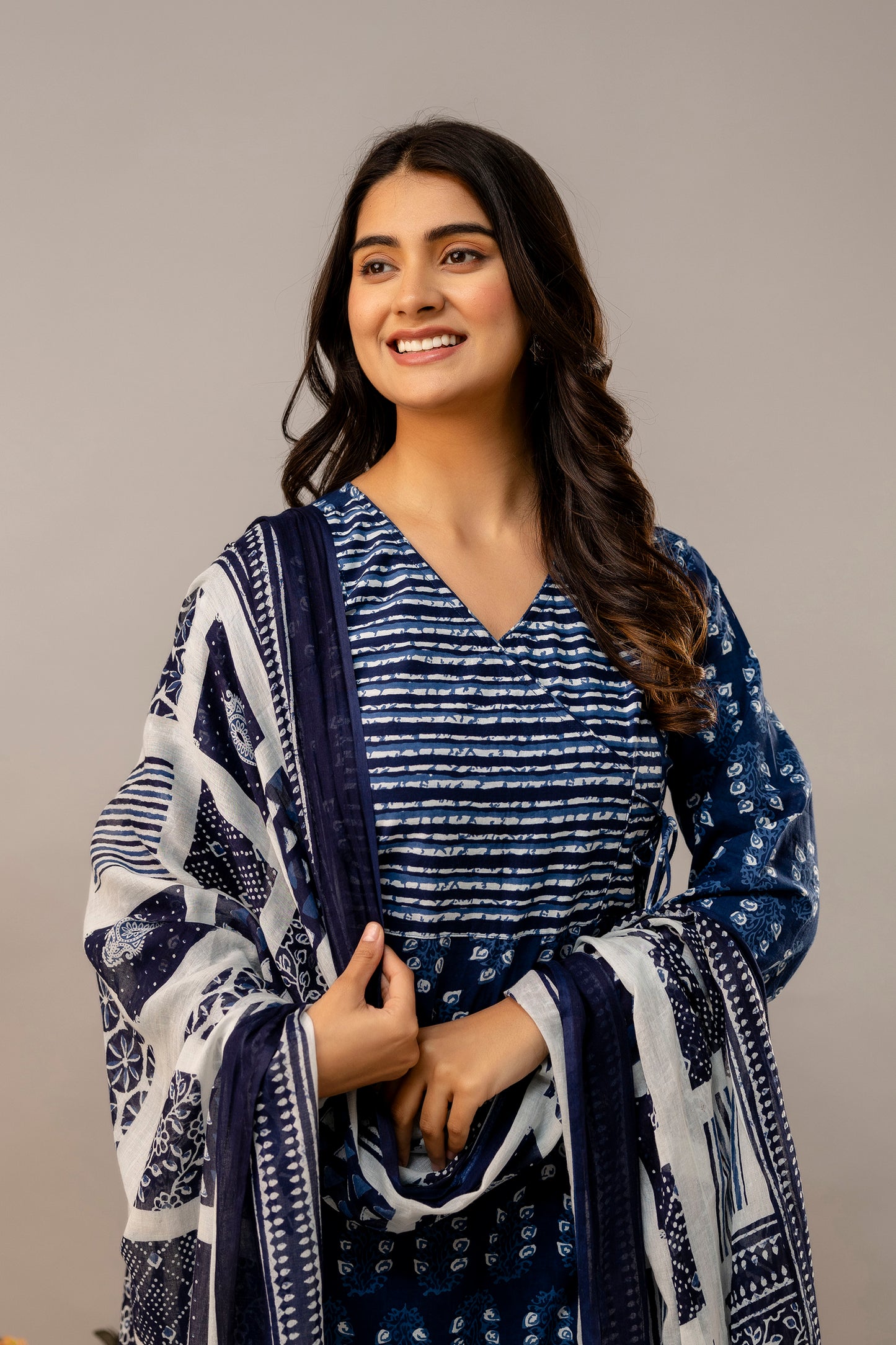 Kurta Palazzo Dupatta Set - SF042BLU